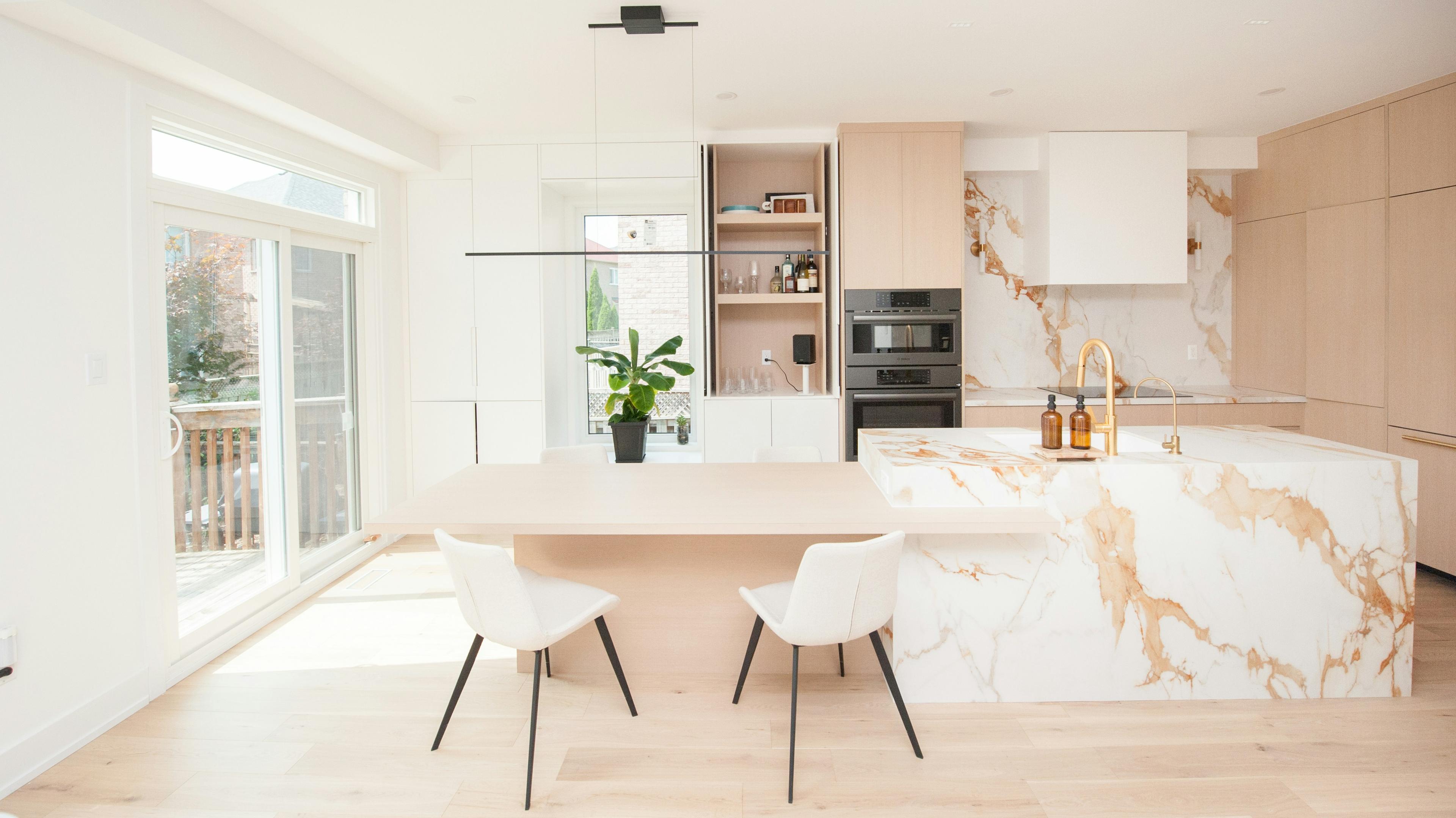 Modern residential kitchen renovation and interior finish craftsmanship